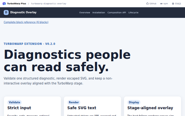 turbowarp-diagnostic-overlay home page