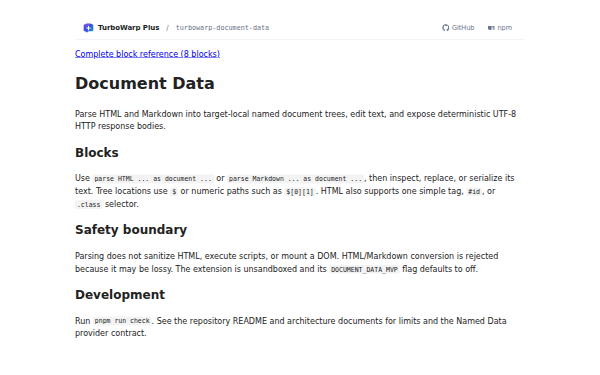 turbowarp-document-data home page