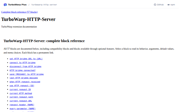 turbowarp-http-server home page