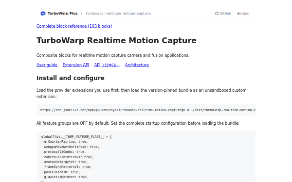 turbowarp-realtime-motion-capture home page
