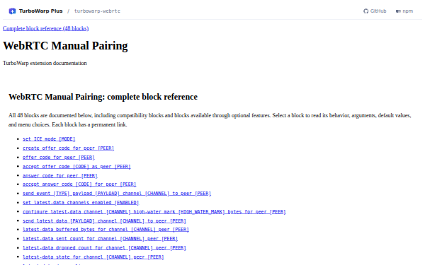 turbowarp-webrtc home page